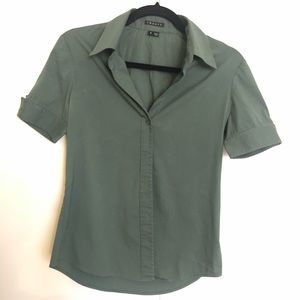 Theory Hunter Green Button Down